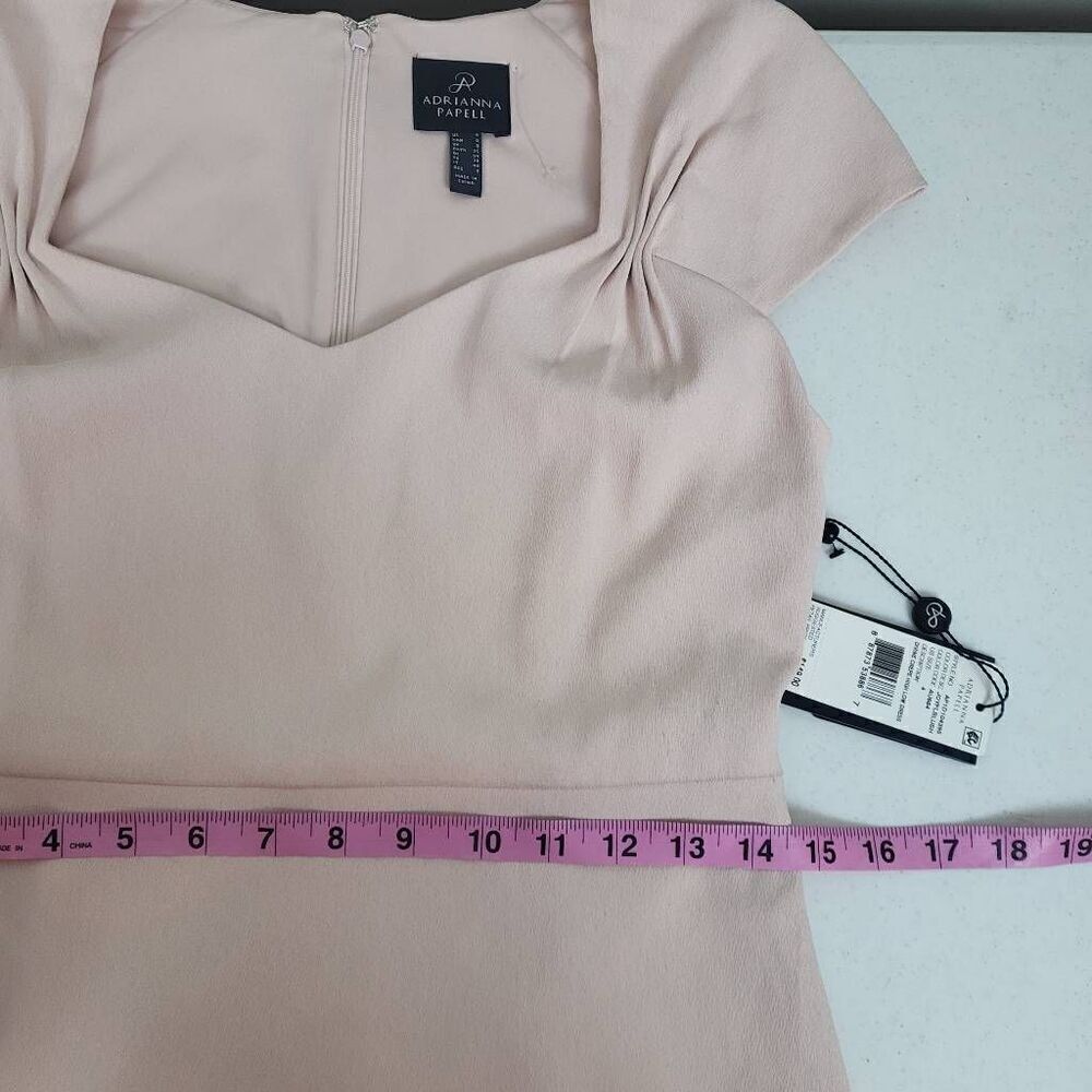 NWT Adrianna Papell High Low Dress Pink Size 4 Divine Crepe Formal Sweetheart - Picture 8 of 8